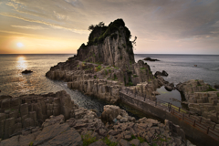 北陸の夕日