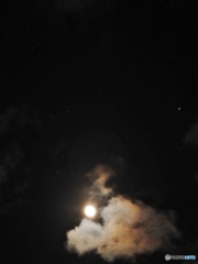 満月と星