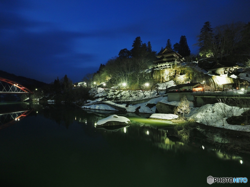 雪景色の夜景