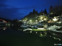 雪景色の夜景