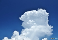 積乱雲と旅客機