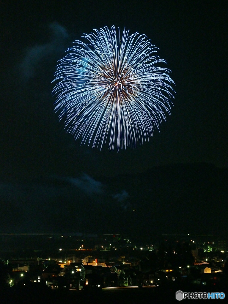 青い花火