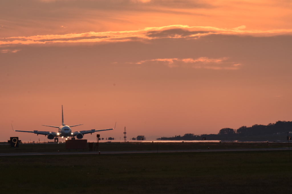 熊本空港 夕焼け