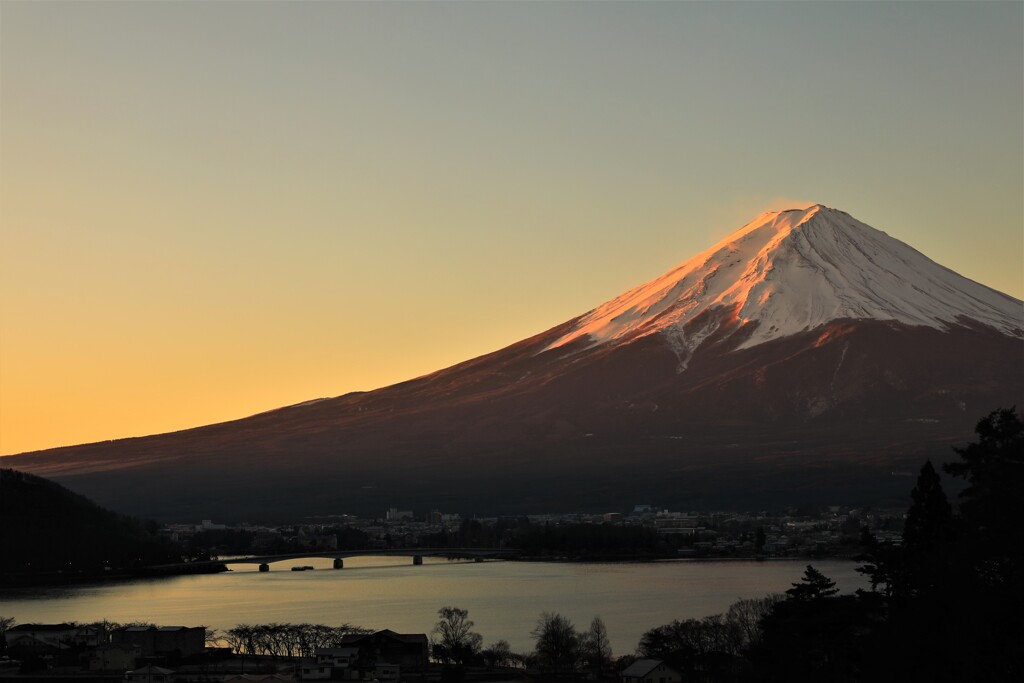 富士山とモルゲンロート