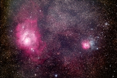 M8　M20　干潟星雲、三裂星雲