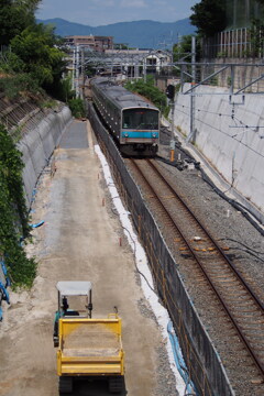 複線化 桃山の谷 拡幅中