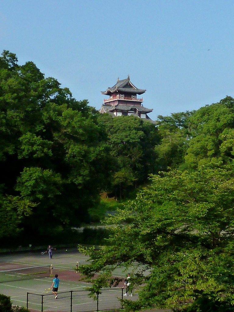 梅雨明けて早朝テニス城公園