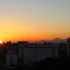 夕陽と富士山