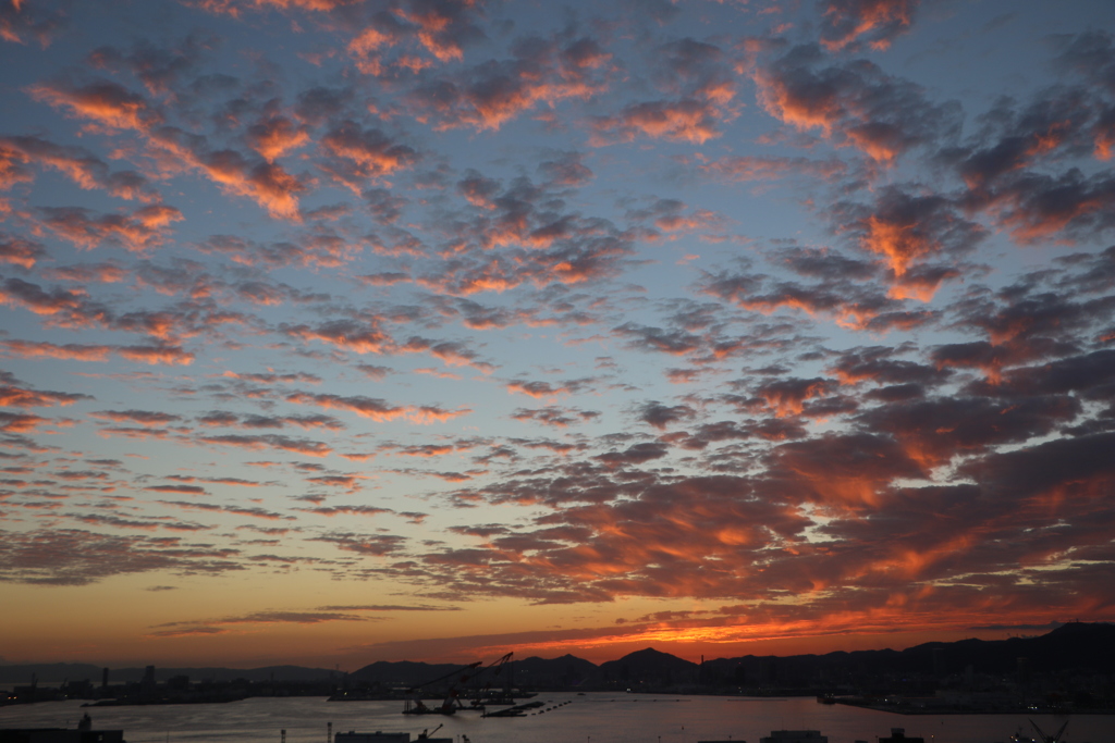 神戸の夕焼け空