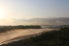 黒部川の朝景