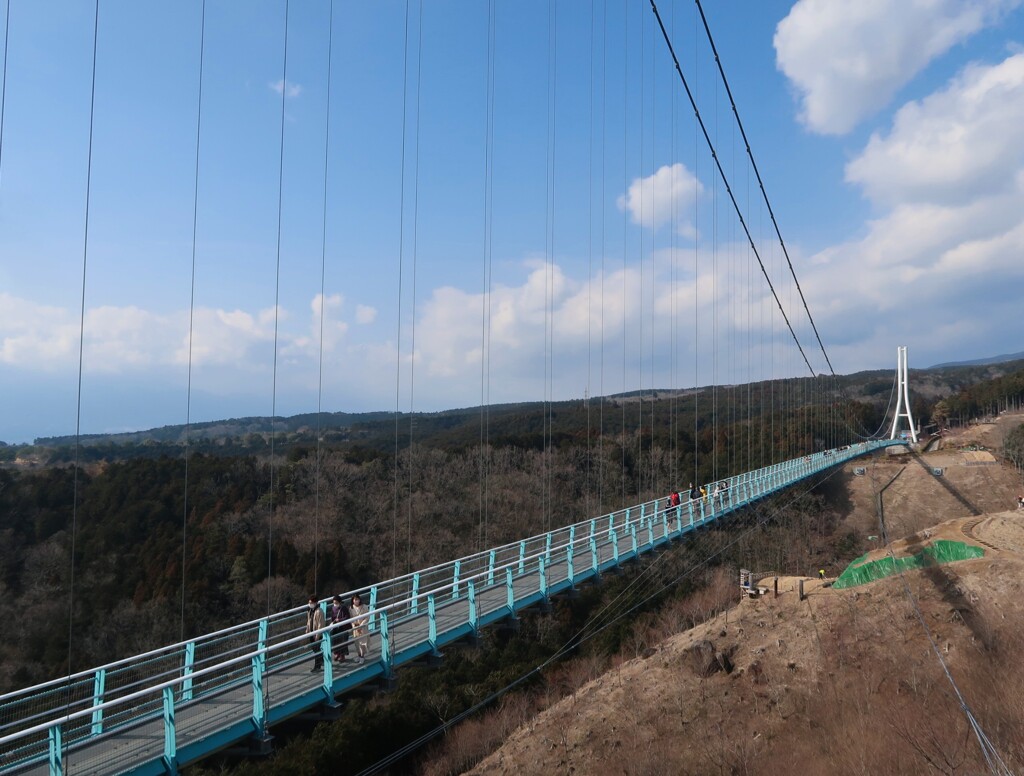 吊り橋と富士山