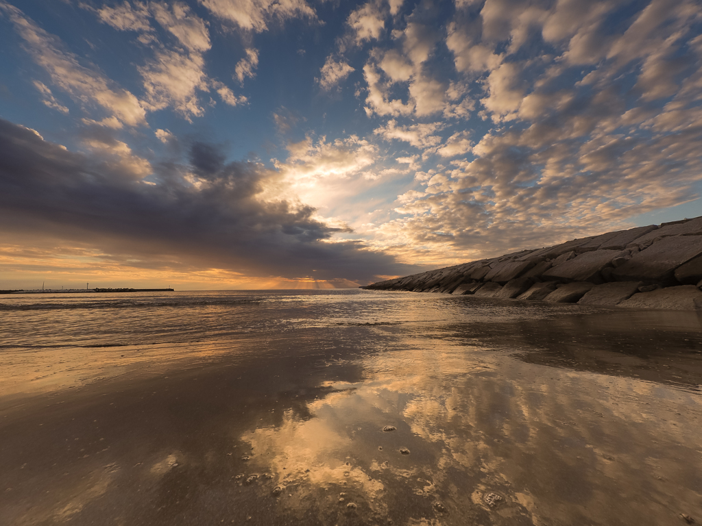 Sunset reflection of the sky