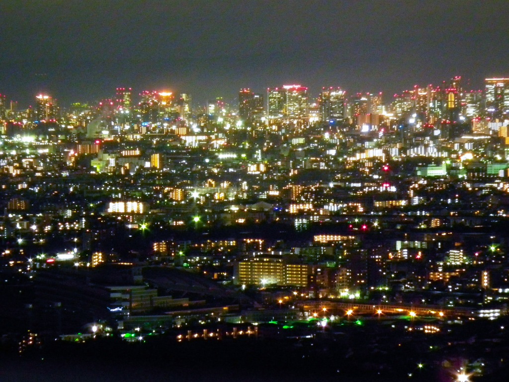 近くの高台からの夜景