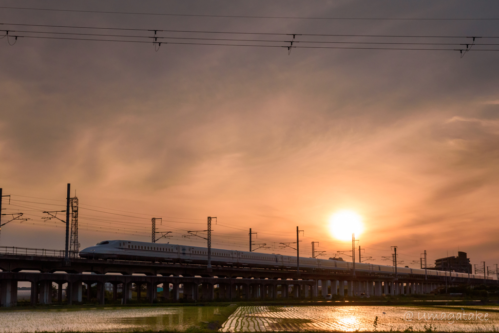 夕暮れのなか