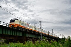 今朝の加治川鉄橋「上り２号」