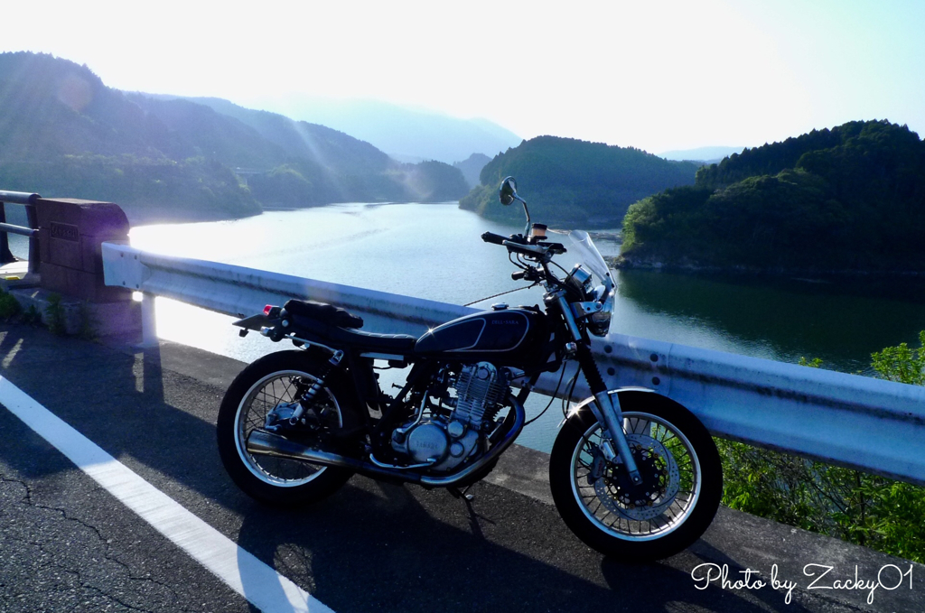 輝く湖面