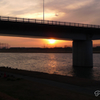 筑後川の夕日
