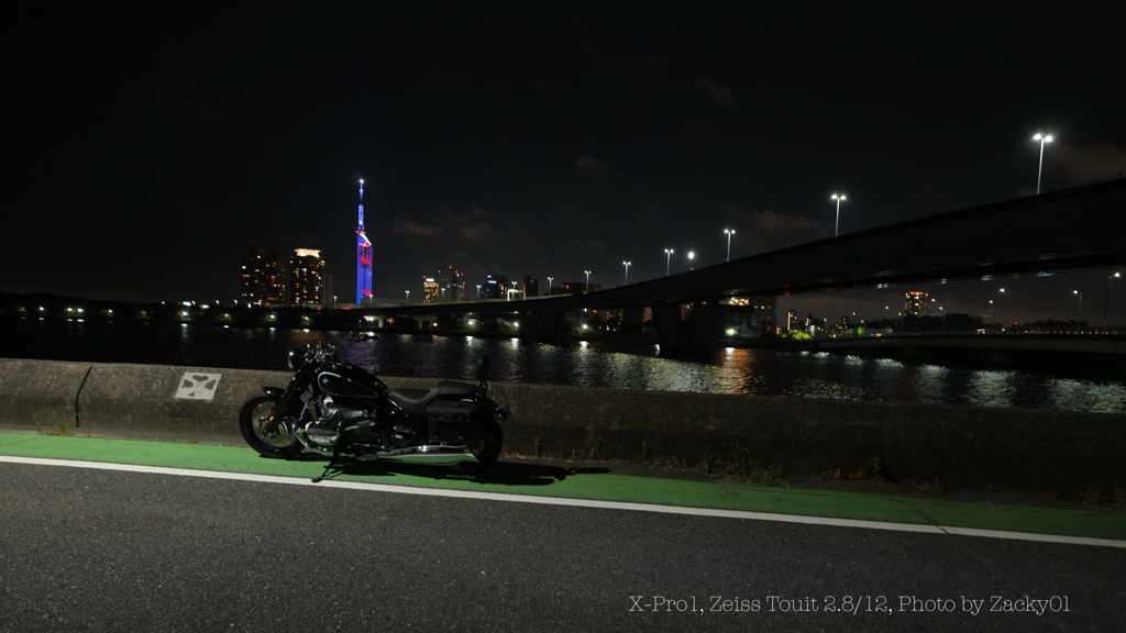 Riding a motorcycle at night