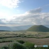 米塚に降り注ぐ天使の梯子