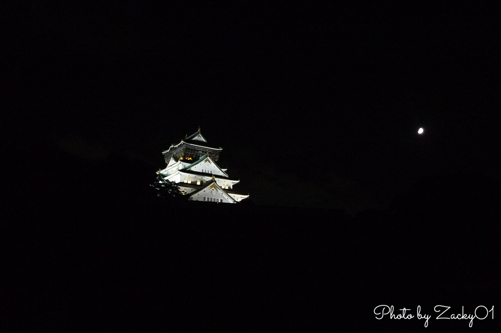 月夜に浮かぶ大阪城