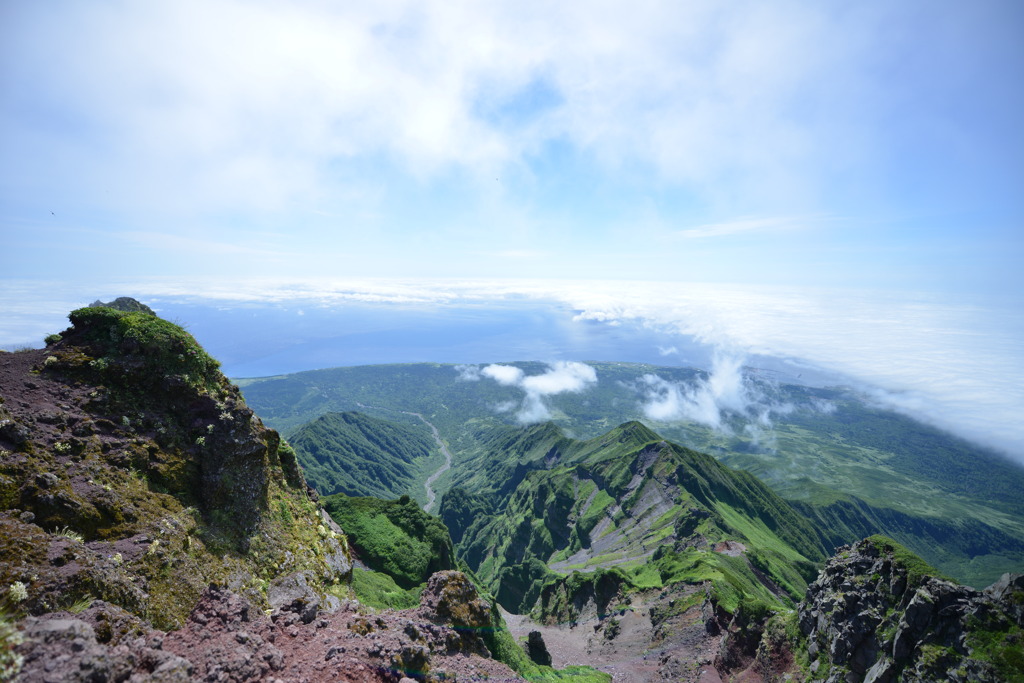 利尻山山頂の展望