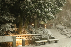 雪の深大寺山門