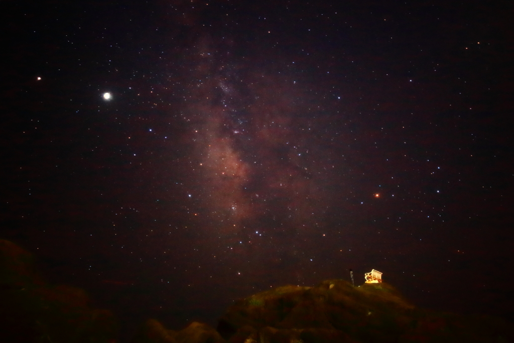 木星と天の川（定番構図）