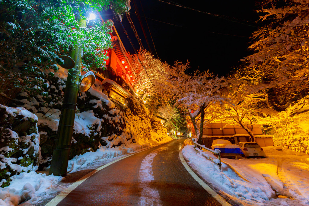 貴船神社の積雪限定ライトアップ18