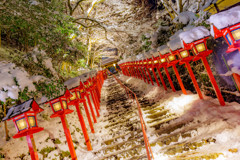 貴船神社の積雪限定ライトアップ6