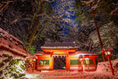 貴船神社の積雪限定ライトアップ9