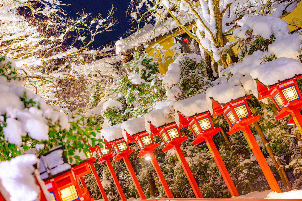 貴船神社の積雪限定ライトアップ13