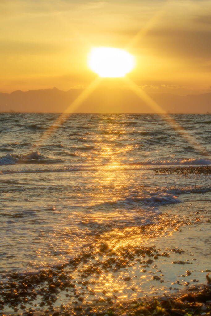 海の夕陽