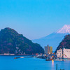 2018年元旦　淡島と富士山