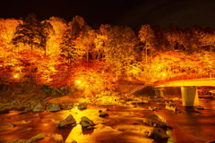 香嵐渓の紅葉ライトアップ4