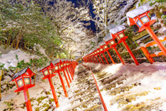 貴船神社の積雪限定ライトアップ4