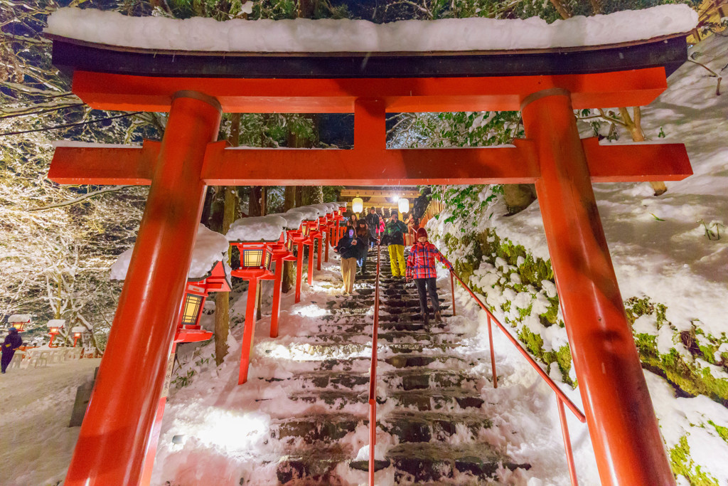 貴船神社の積雪限定ライトアップ16