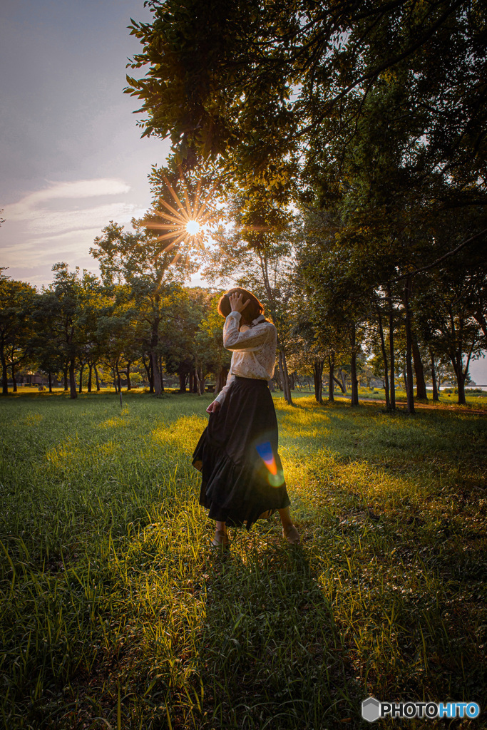 陽射しを浴びて