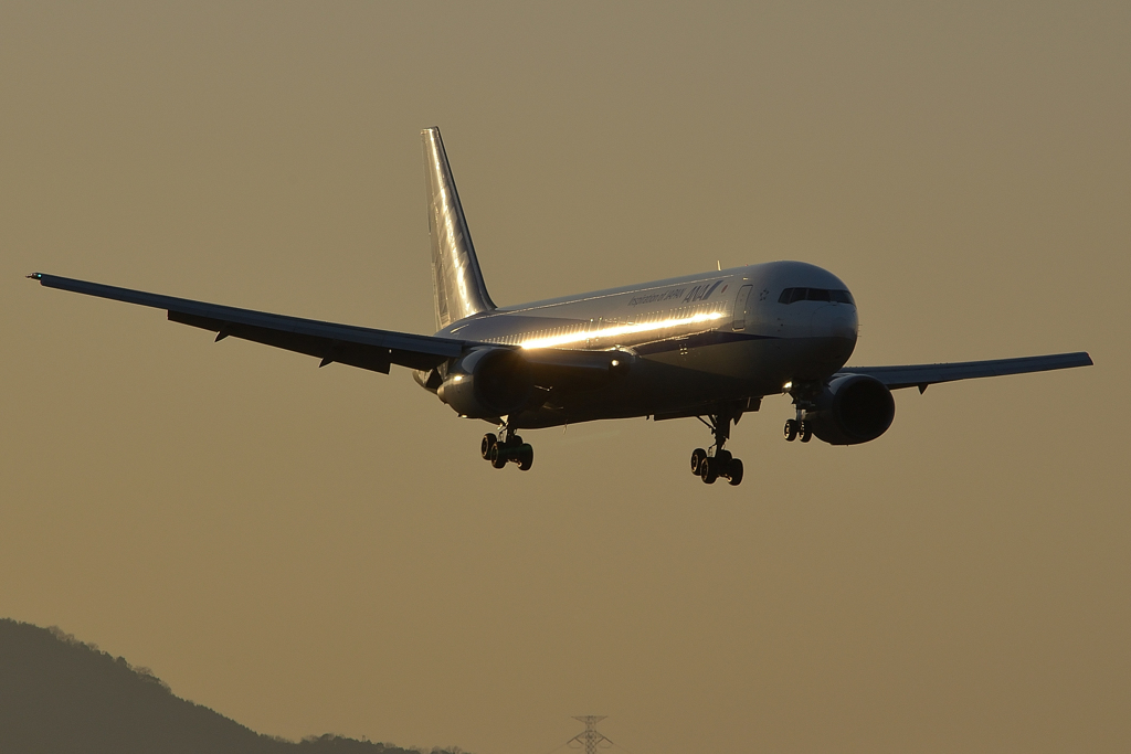 夕日の中のlanding