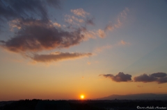 散歩道 冬 夕暮れ