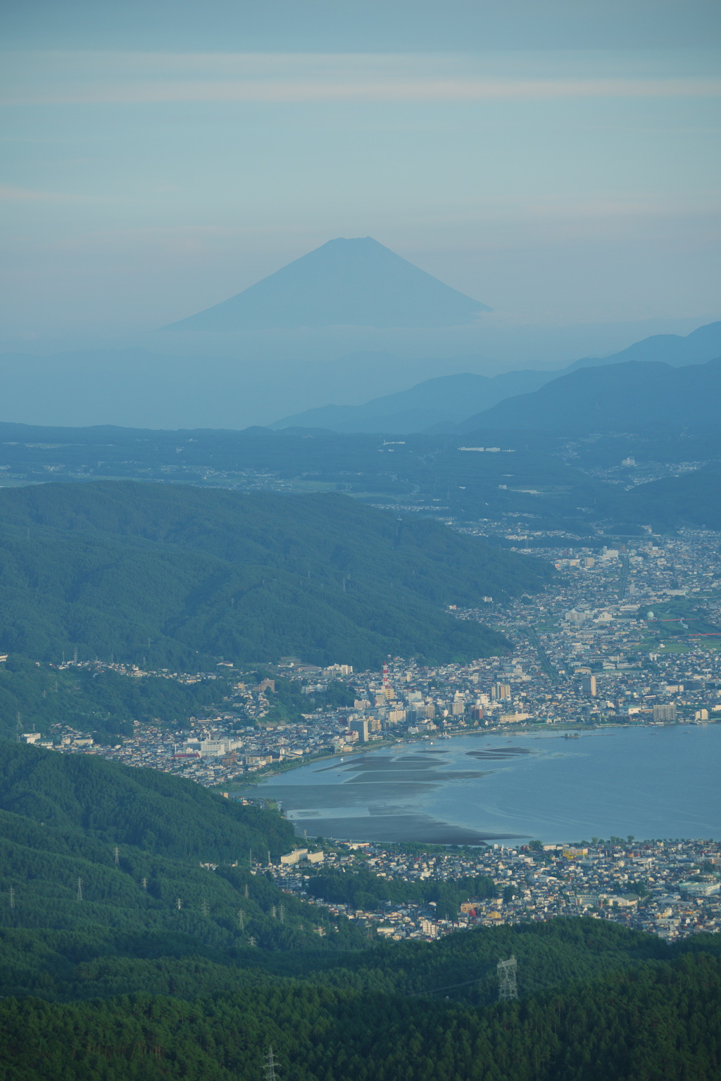富士山と諏訪湖