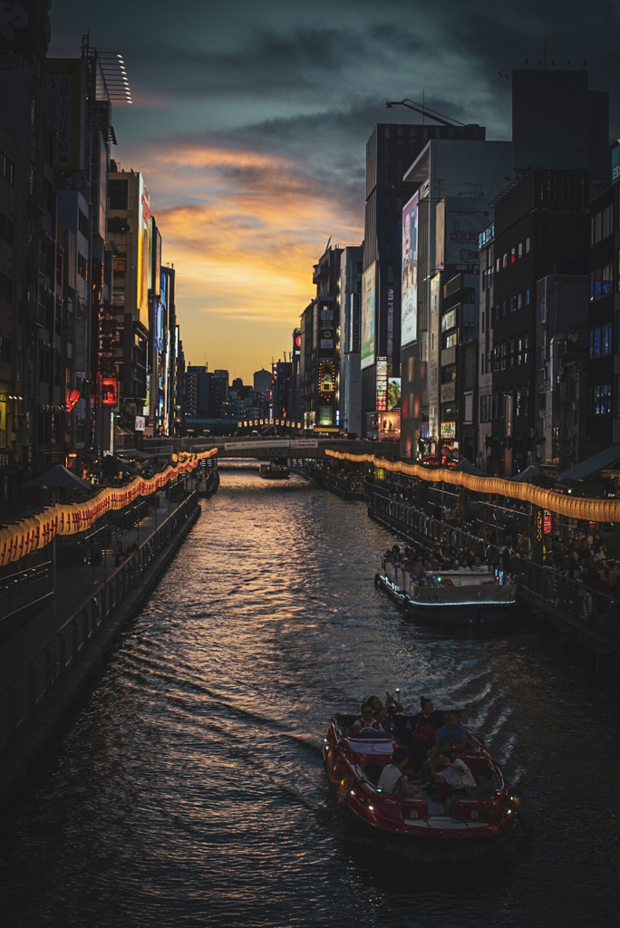 道頓堀の夕景