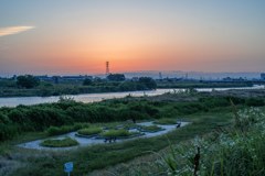 柏原市の夕焼け