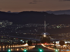 夕暮れの千里川土手