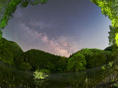 室生湖の天の川