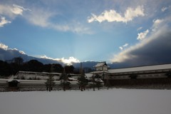 金沢城雪化粧