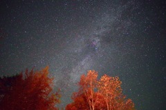 紅葉と天の川