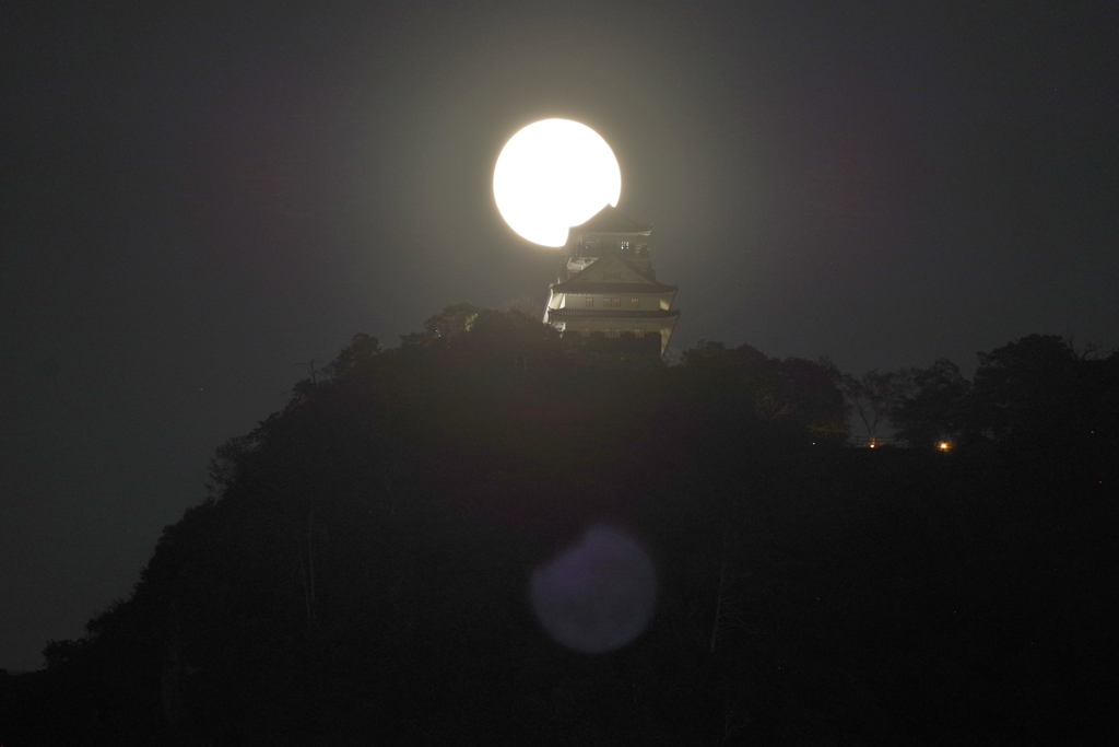 岐阜城と月