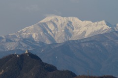 大きな伊吹山と岐阜城