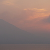 桜島と朝日