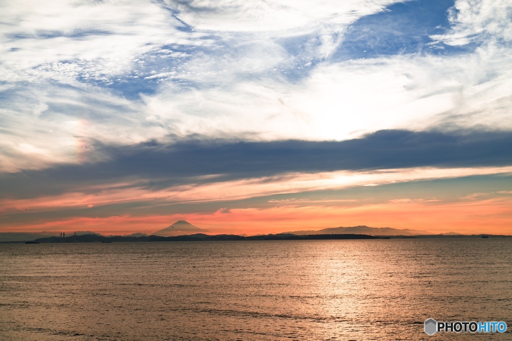 富士山と夕焼け